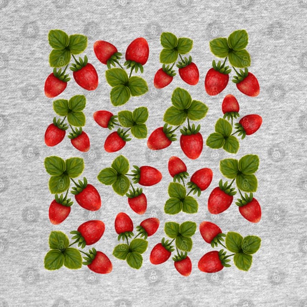 Watercolor Strawberry Pattern by Kraina